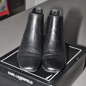 Karl Lagerfeld Paris Black Leather Ivonne Boot